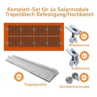 4x Solarpanel Halterung Montage-Set auf Trapezblech / vertikal Mecklenburg-Vorpommern - Torgelow Vorschau