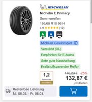 Michelin Sommerreifen 195/60 R18 96H Nordrhein-Westfalen - Ahaus Vorschau