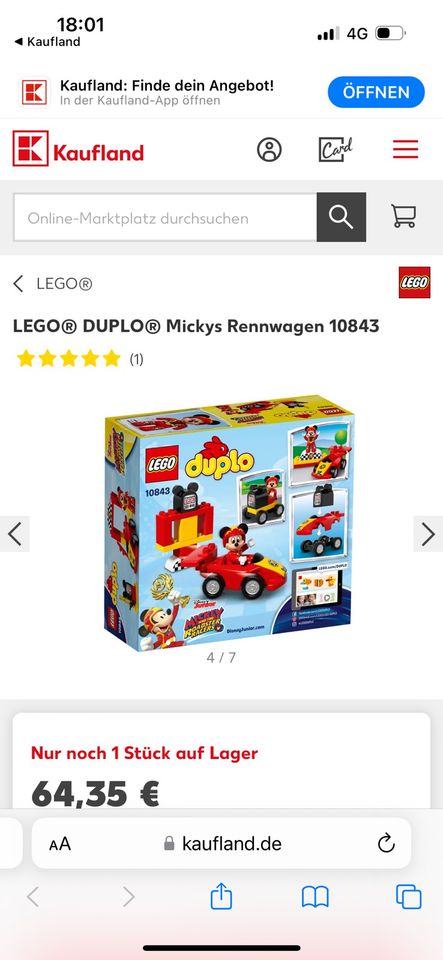 Lego Duplo Mickeys Rennwagen 10843 in Bad Langensalza