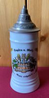 Bierkrug mit Zinndeckel „Hopfen u. Malz“ Porzellan Bayern - Fensterbach Vorschau