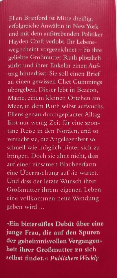 "Der Sommer der Blaubeeren" Mary Simses Roman Taschenbuch in Lüdinghausen