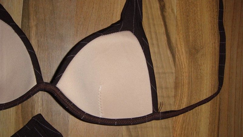 Brauner Neckholder Nadelstreifen Bikini Gr 34 - NEU - in Dormagen