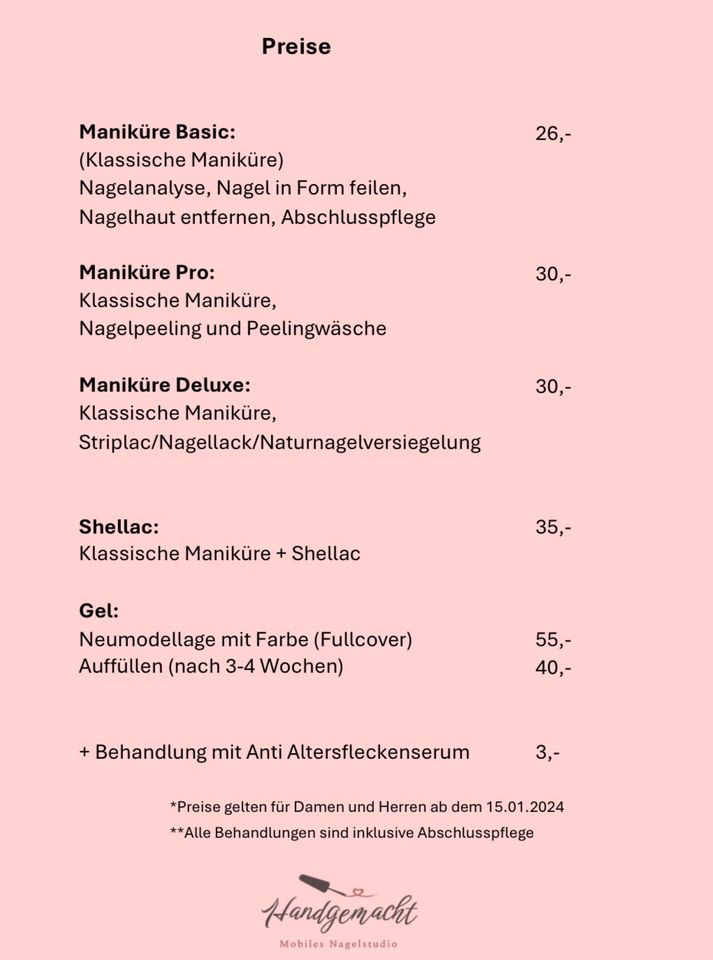 Mobile Nagelpflege - Maniküre in Klingenberg am Main