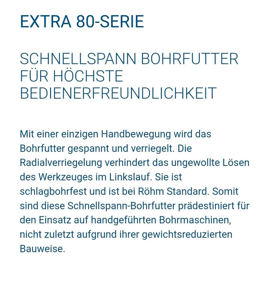 RÖHM-SCHNELLSPANNBOHRFUTTER  1,5mm - 15mm, wenig gebraucht in Oberhausen