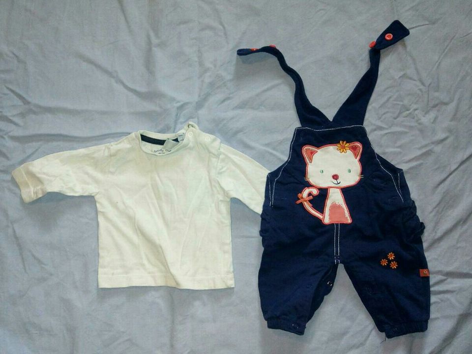 Babyset Latzhose Shirt blau Katze Geschenk zur Geburt Bob der Bär in Würzburg