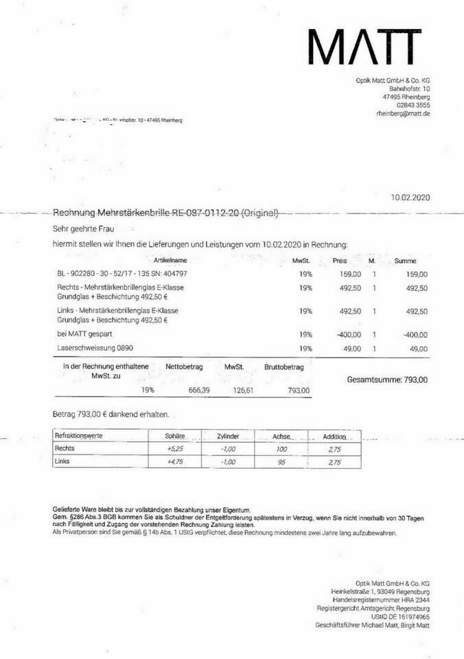 Brille Mehrstärkenbrille E-Klasse TOP in Duisburg