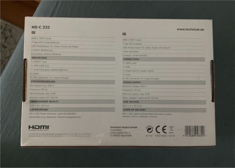 Technisat HD-C 232 HDTV-Kabel-Receiver in Ludwigshafen