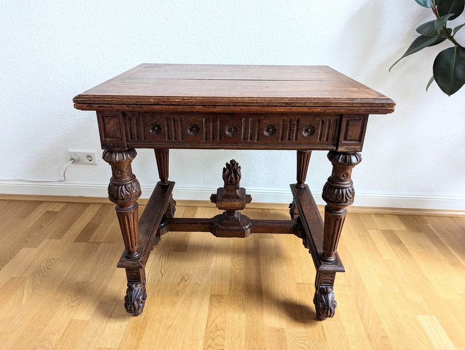Spieltisch Antik Gründerzeit Beistelltisch Massivholz Kartentisch in Krefeld
