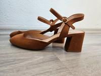 Mango Damen Schuhe Pumps mit Blockabsatz braun Gr.39 1xgetragen Bayern - Augsburg Vorschau