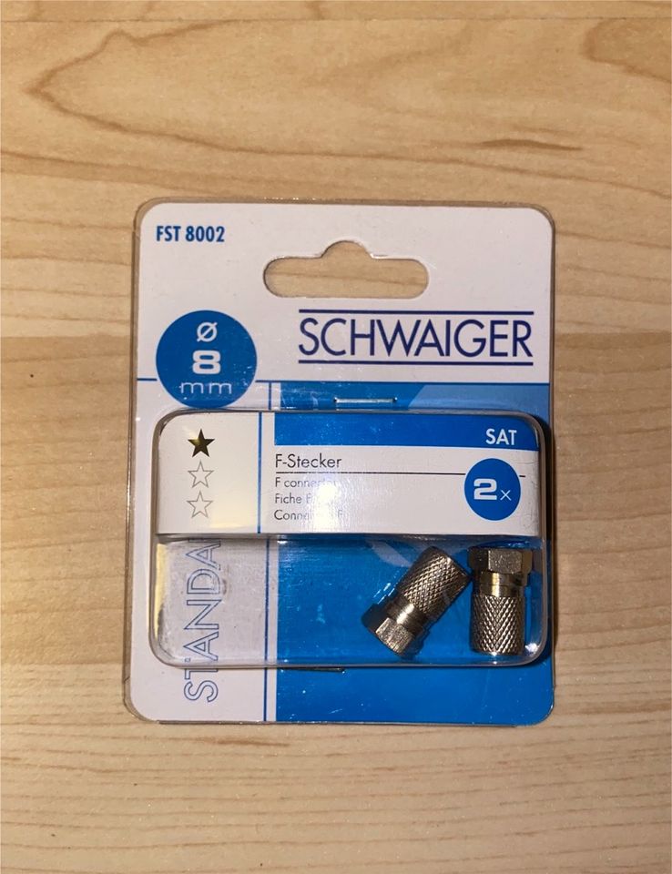 NEU - 2x Stück Schwaiger F Stecker 8mm in Frankfurt am Main