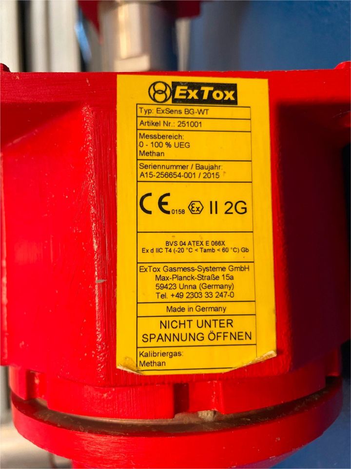 ExTox Transmitter ExSens BG-WT Methan 0 bis 100% UEG Alarm 20/40% in Kiel