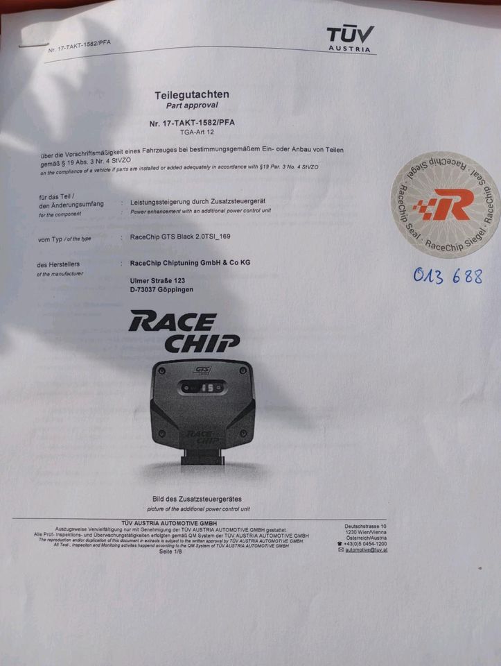 RaceChip GTS Black für Skoda Octavia 2.0 TSI RS 245PS in Schwarzheide