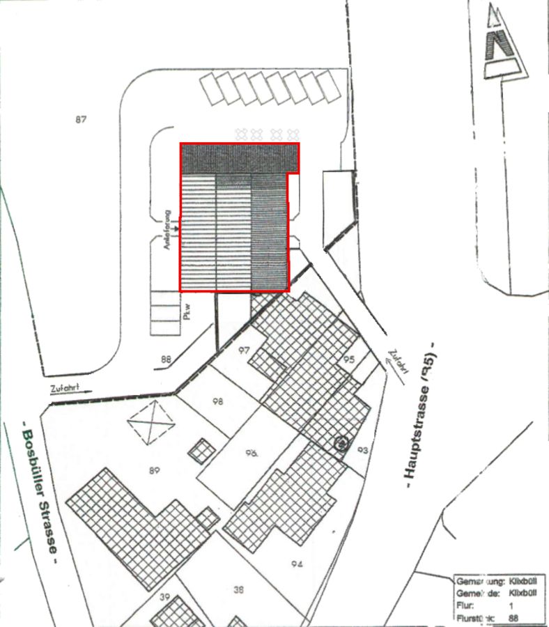 Klixbüll: Gewerbeeinheit aus Halle und Bäckerei in prominenter Lage in Klixbüll