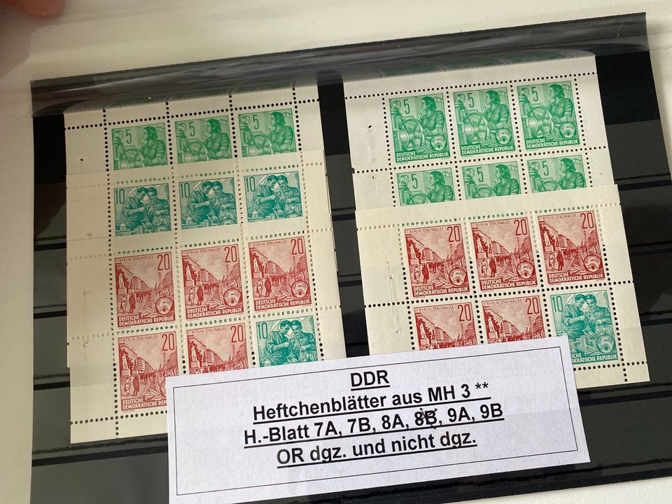 DDR Heftchenblätter aus MH Markenheftchen 3 OR dgz. und nicht dgz in Eberswalde