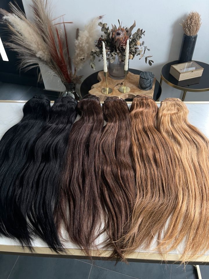 55-60 cm 140 Gramm CLIP IN EXTENSIONS indisches remy Echthaar in Moers