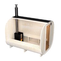 wellmia® Quadro Fasssauna - 300 cm - konfigurierbar - Holzofen Elektroofen - Gartensauna Fass Sauna Außensauna Aussensauna Sauna für Garten Fasssaunen Saunen oval rund Vorraum Terrasse Panorama Holz Nordrhein-Westfalen - Steinhagen Vorschau