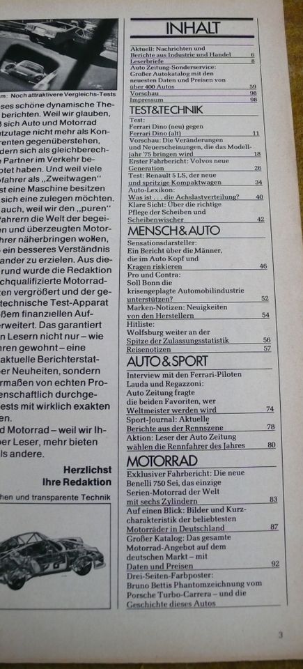 Auto Zeitung Nr. 20 1974 in Ketsch