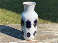 Volkstedt 1762 Vase Porzellan weiß blau gold Vintage DDR Kobalt Sachsen - Großhartmannsdorf Vorschau