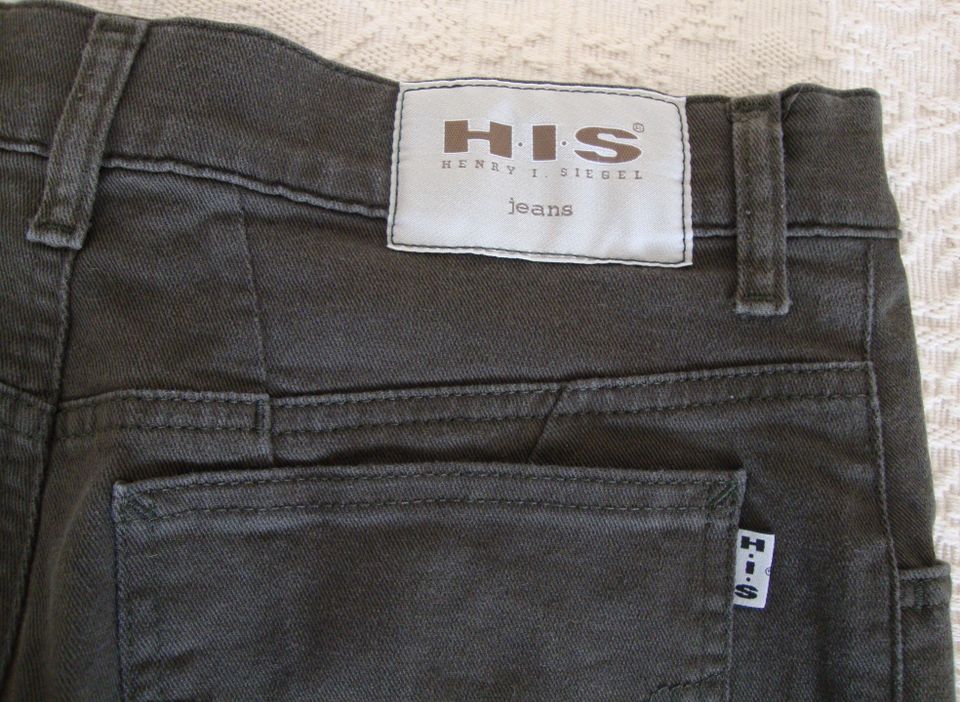 Jeans HIS Damen Hose Gr. W40 L31 40-31 dunkelgrün gerades Bein in Dresden