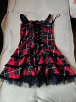 Gothic Punk Kleid EMP Größe L rot schwarz kariert Nieten Korsett Hessen - Eschwege Vorschau
