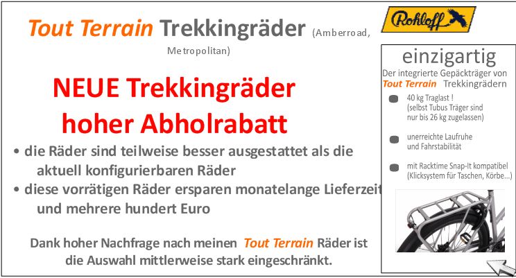 ⚠️ #0015  Tout Terrain Amberroad 28/29" Rohloff Trekkingrad ⚠️ Stahlrahmen  auf Wunsch Cinq Shift:R Daumenschalthebel (Aufpreis) in Schnelldorf