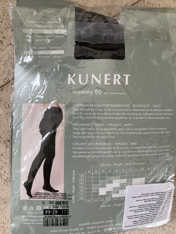 Schwangerschafts-Strumpfhose von Kunert 80 den in Geretsried