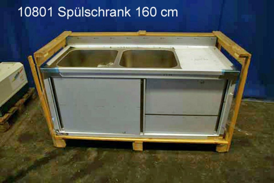 Spüle 160 cm NEU Spülschrank Spülbecken Edelstahl Doppelspü 10801 in Wertingen