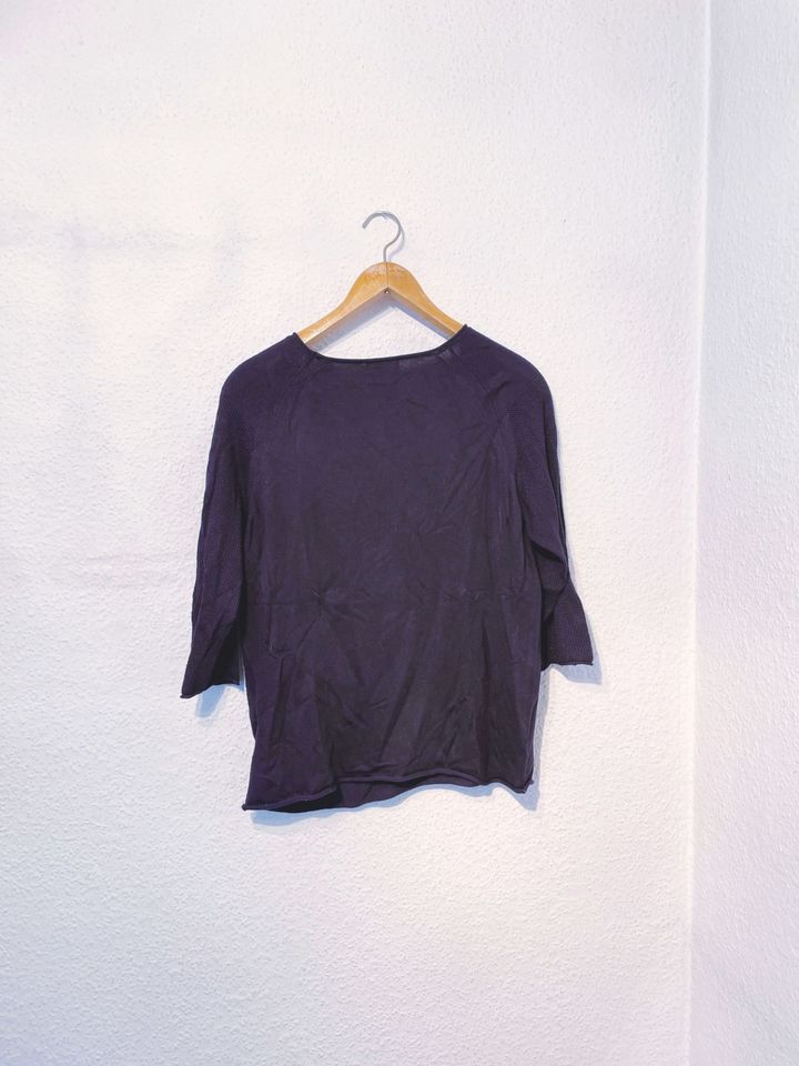 Shirt mit Struktur / dünner Pullover, dunkelblau, Gr. 40/42 M L in Münchberg