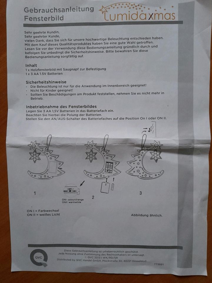 Verkaufe ein beleuchtetes LED-Holbild mit Stern (QVC) in Lutherstadt Wittenberg