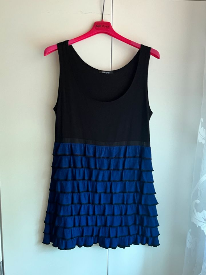 Kleid Mini Rüschenkleid Dunkelblau Schwarz Gr. L in Berlin