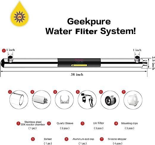 Haus Wasserfiltersystem - 55 W UV Wasserreiniger mit 3 UV-Filter in Bad Oldesloe