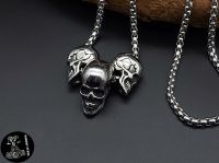 Halskette 3 Totenköpfe Anhänger Schmuck Skull Gothic Massiv NEU Sachsen-Anhalt - Spickendorf Vorschau