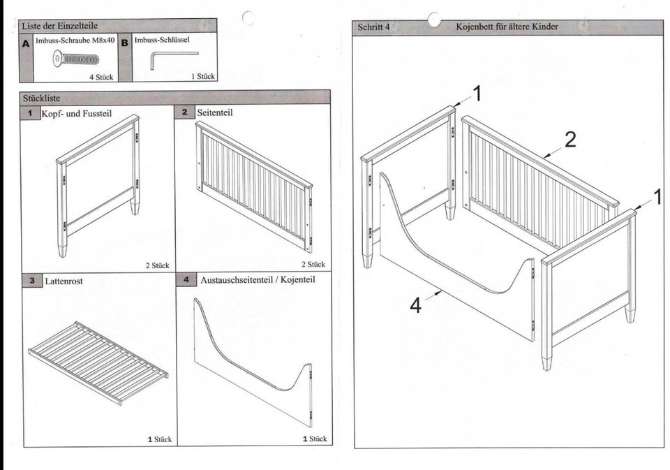 ❗️2 x Betten❗️isle of dog Kinderbett Babybett 70x140cm weiß in Düsseldorf