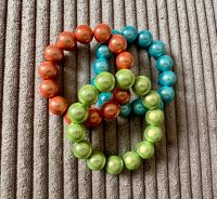 Miracle beads Armband ❤️ 14mm Perlen apricot hellblau lime grün Nordrhein-Westfalen - Lippstadt Vorschau