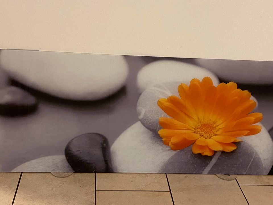 Deko Glasbild Gerbera Orange 125x50cm in Verl