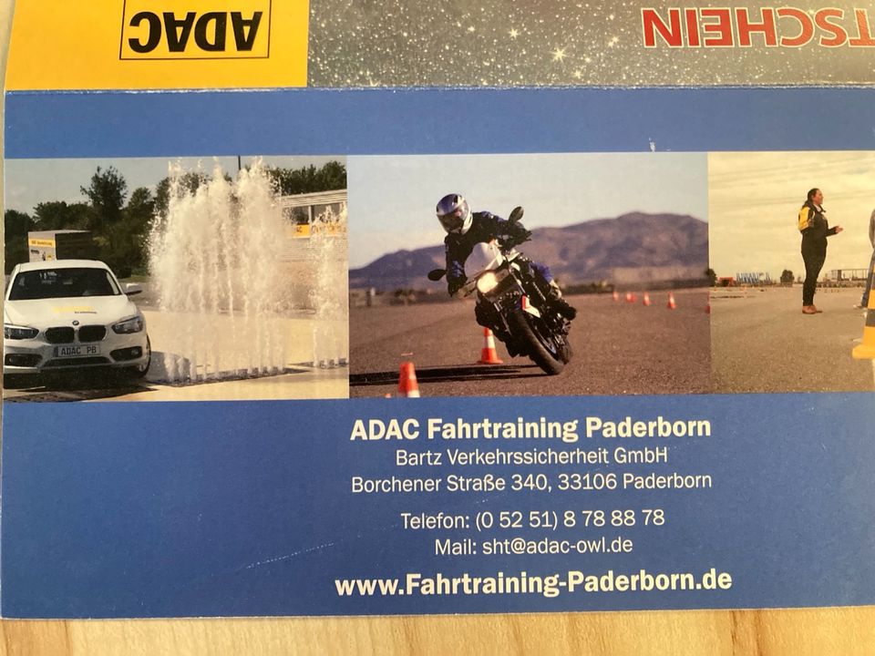 Biete 2 x Gutschein ADAC Fahrertraining junge Fahrer  in PB Auto in Beverungen