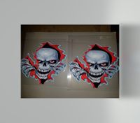 4x Skull Aufkleber Auto, Totenkopf Sticker, Wandkunst Aufkleber, Bayern - Münnerstadt Vorschau