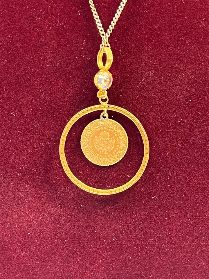 GOLD ANHÄNGER 14k/22k 585/916 3,3cm Dm. 0,2cm B  5,47g GG AU in Berlin