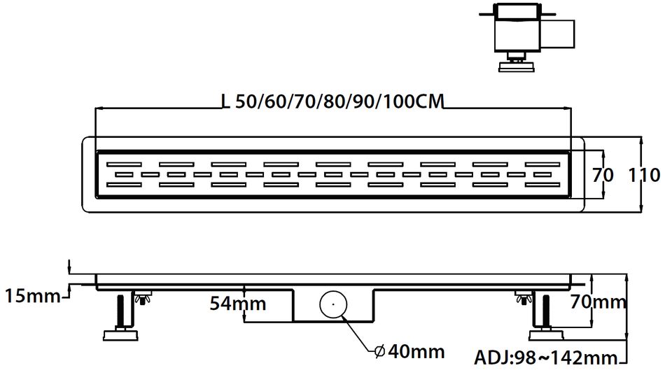 Design Fliesenmulde Duschrinne befliesbar 50 60 70 80 90 100-150 in Krefeld