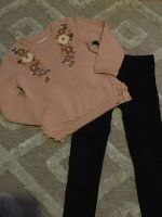 2er Set Pullover schwarze Hose Leggings Blume Gr.122 Hamburg-Mitte - Hamburg Hamm Vorschau