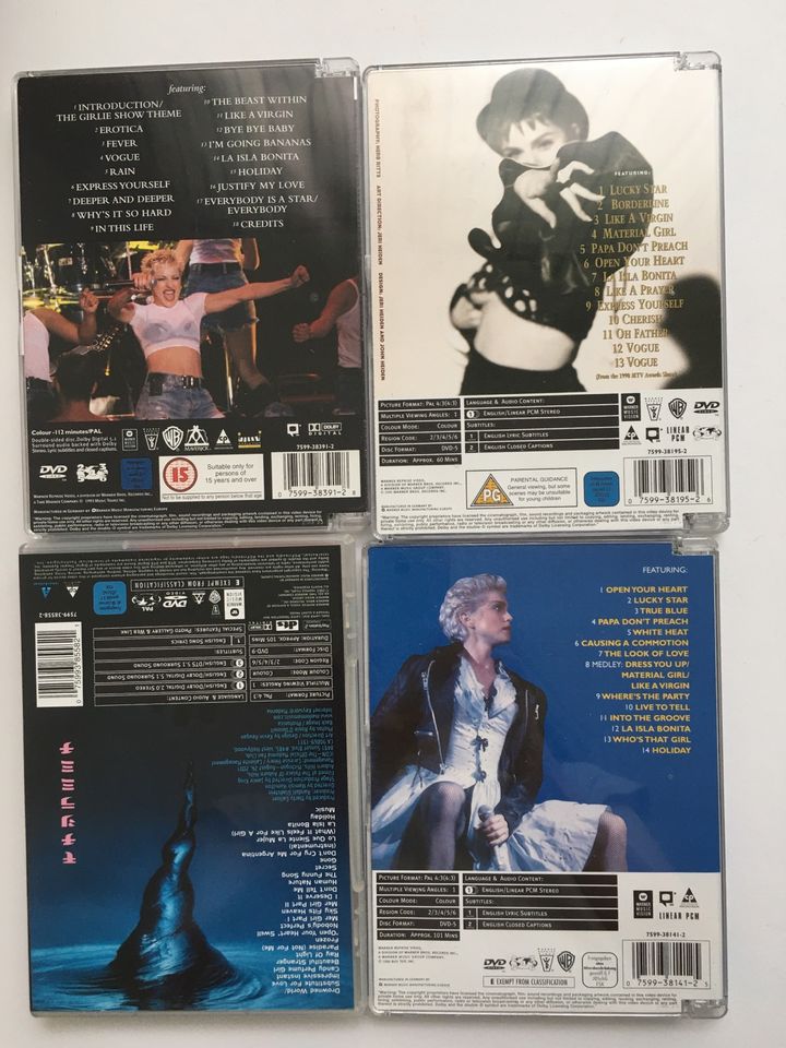 Madonna - 4 DVD Immaculate , Girlie Show, Ciao Italia, Drowned in Hamburg