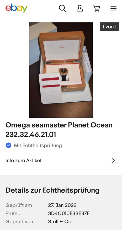 Omega Seamaster Planet Ocean 600M Automatik 45,5 mm Full-Set in Egenhausen