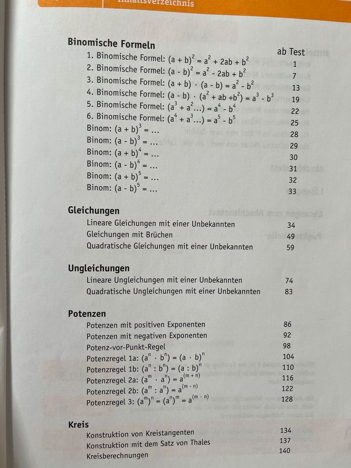 Mathe Tests 7. Klasse 8. Klasse - Gleichungen  - wie NEU in Bad Soden am Taunus