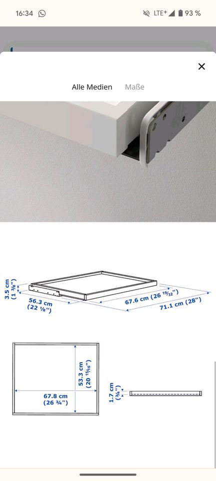 Komplement Ikea Ausziehboden 75x58cm in Grebenstein