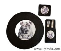 Platzset Tischset Bulldogge 3er Set Niedersachsen - Wiefelstede Vorschau