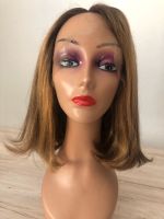 Echthaar Perücke Braun mit Highlights T-Lace Front 35cm neu Nordrhein-Westfalen - Mülheim (Ruhr) Vorschau