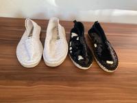 Espadrilles Gr. 40 Neu  weiß, schwarz mit Pallietten Baden-Württemberg - Engstingen Vorschau