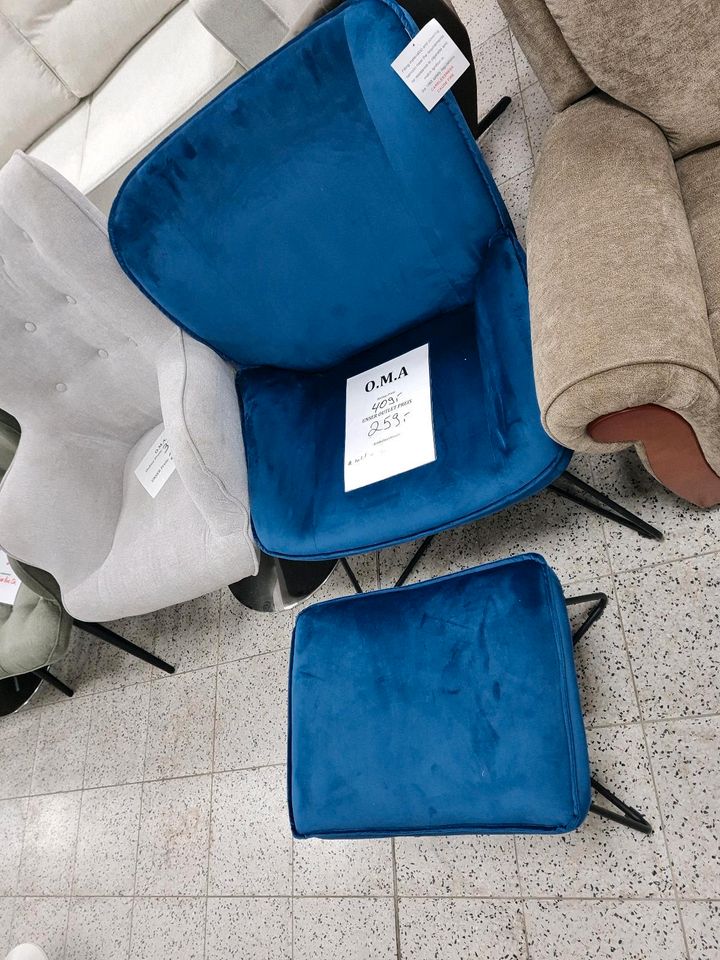 Sessel Ohrensessel mit Hocker Möbel UVP 409€ in Herbstein