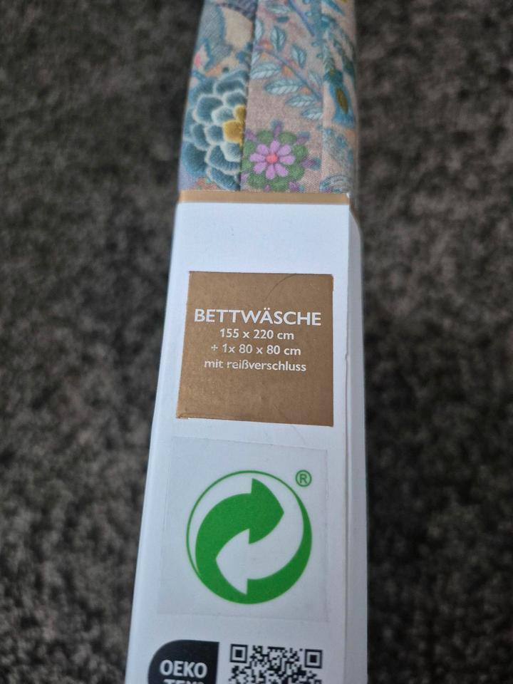 NEU Pip Studio Bettwäsche Alba blau khaki 155x200 o. 200x200 cm in Wetschen