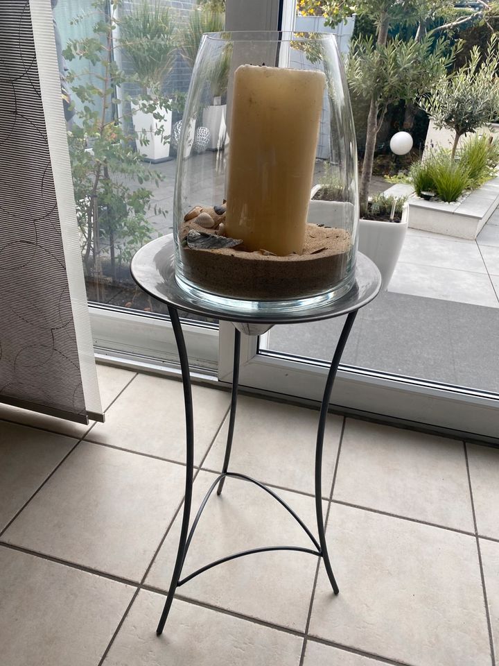 Ständer mit Schale und Glas ohne Deko Höhe gesamt ca 87 cm Herbst in Willich